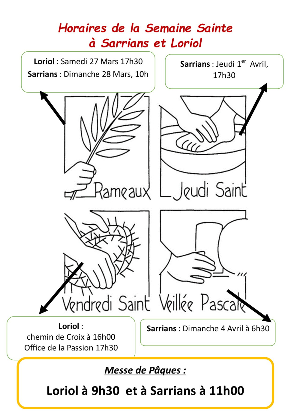 Horaires Semaine Sainte 2021